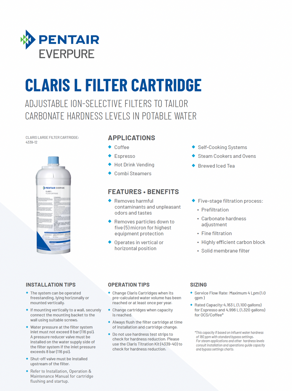 Everpure® Claris Large Filter Cartidge