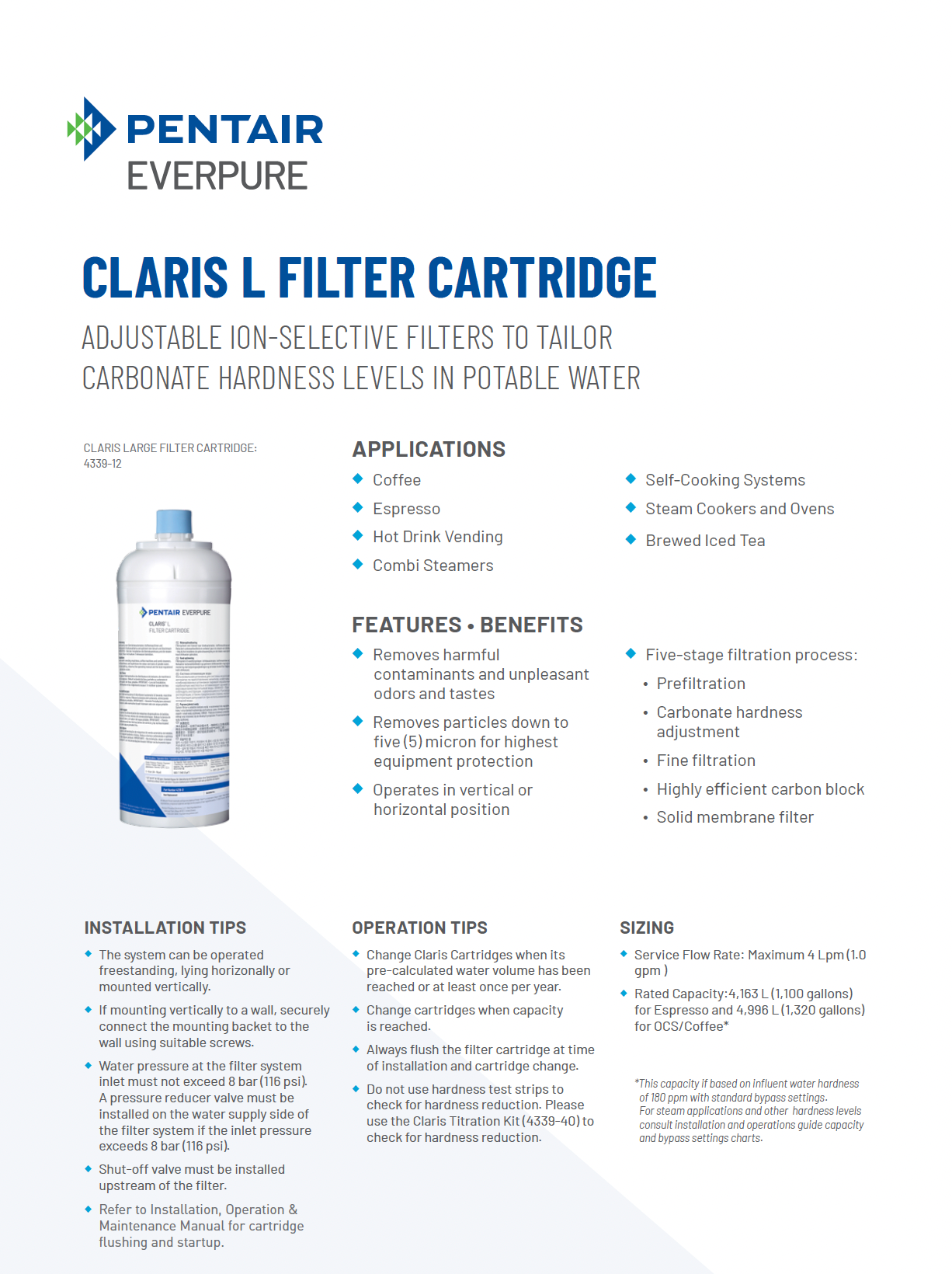 Everpure® Claris Large Filter Cartidge