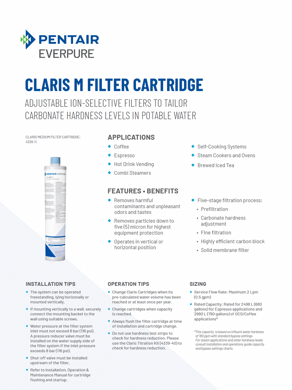 Everpure® Claris Medium Filter Cartridge