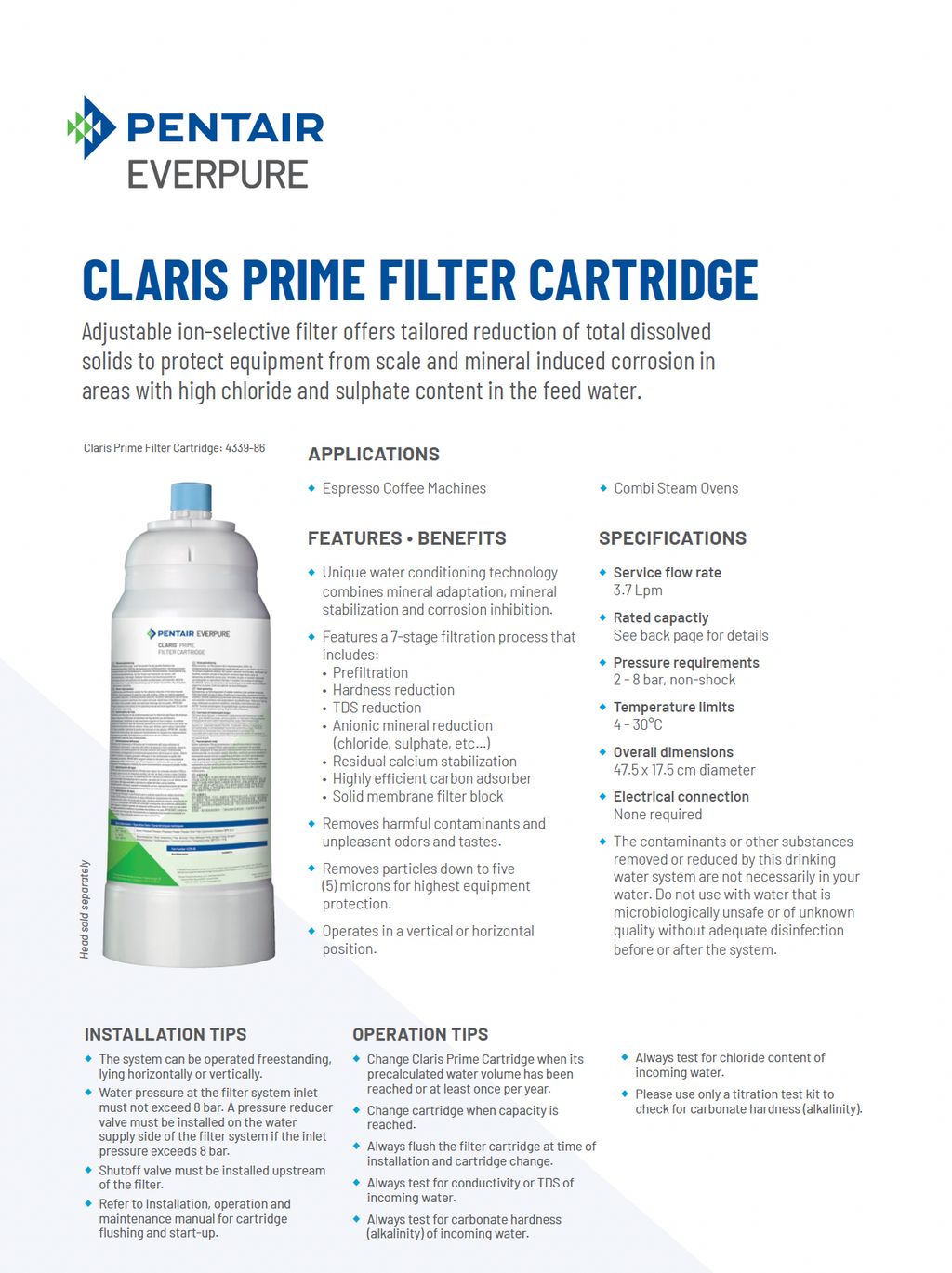 Claris Prime Replacement Water Filter