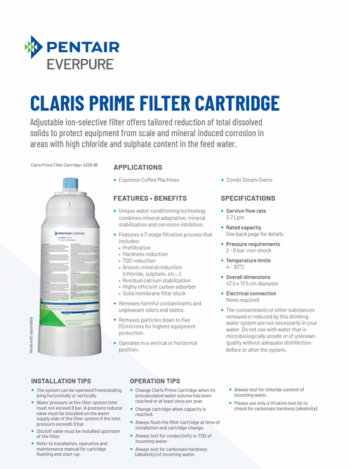 Claris Prime Replacement Water Filter