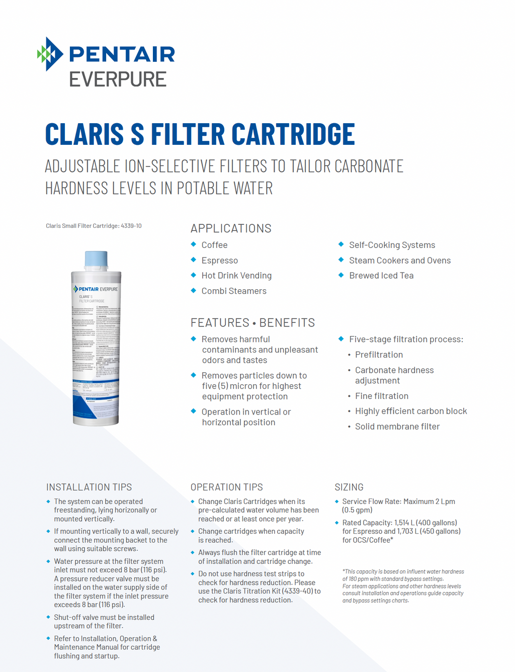 Everpure® Claris Small Filter Cartridge