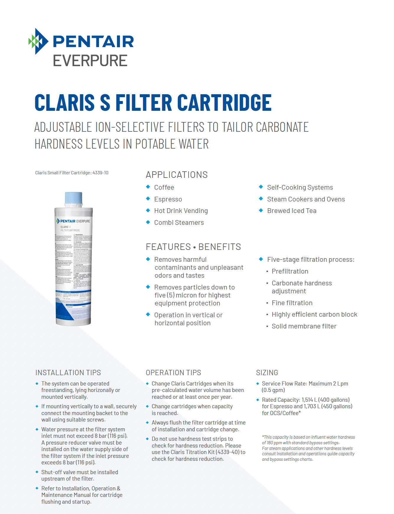 Everpure® Claris Small Filter Cartridge