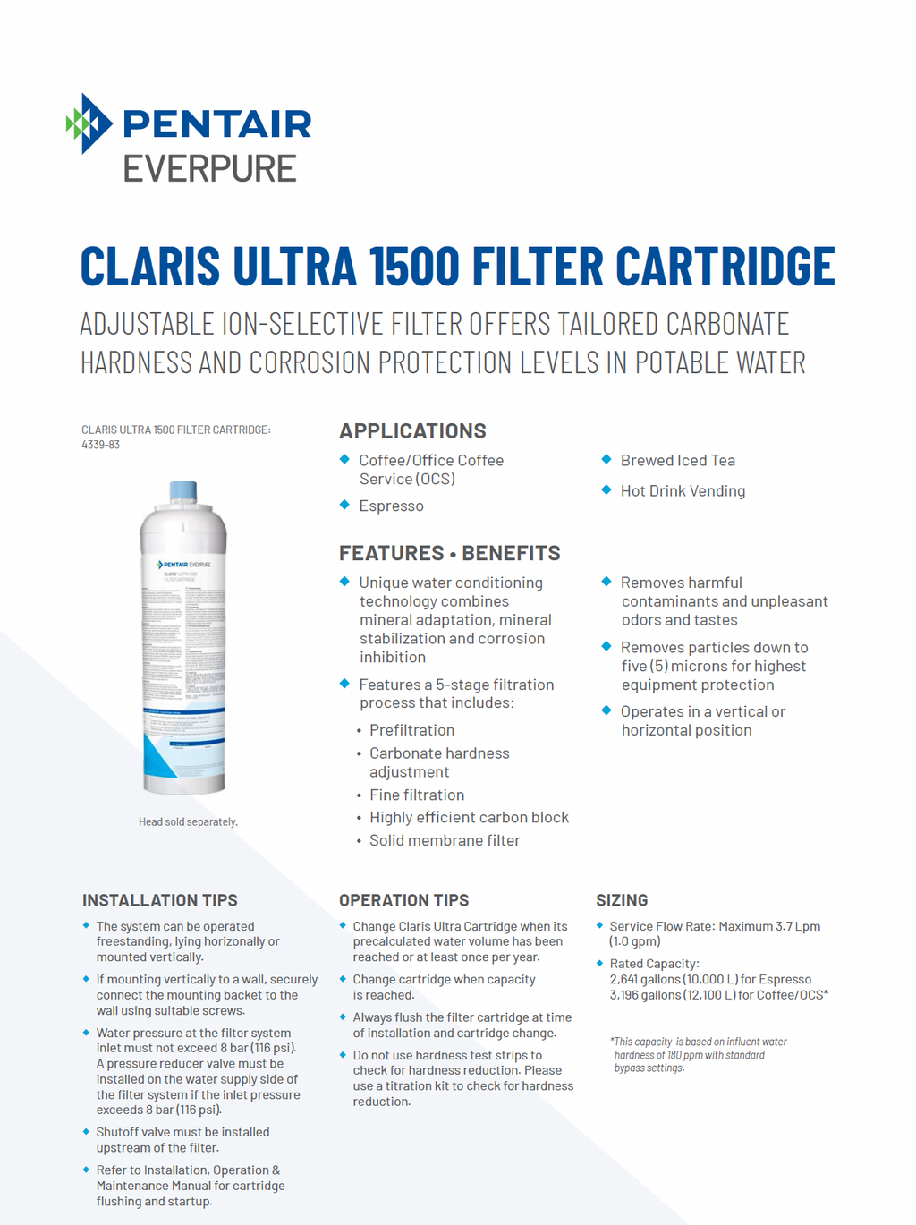 Claris Ultra 1500 Replacement Water Filter