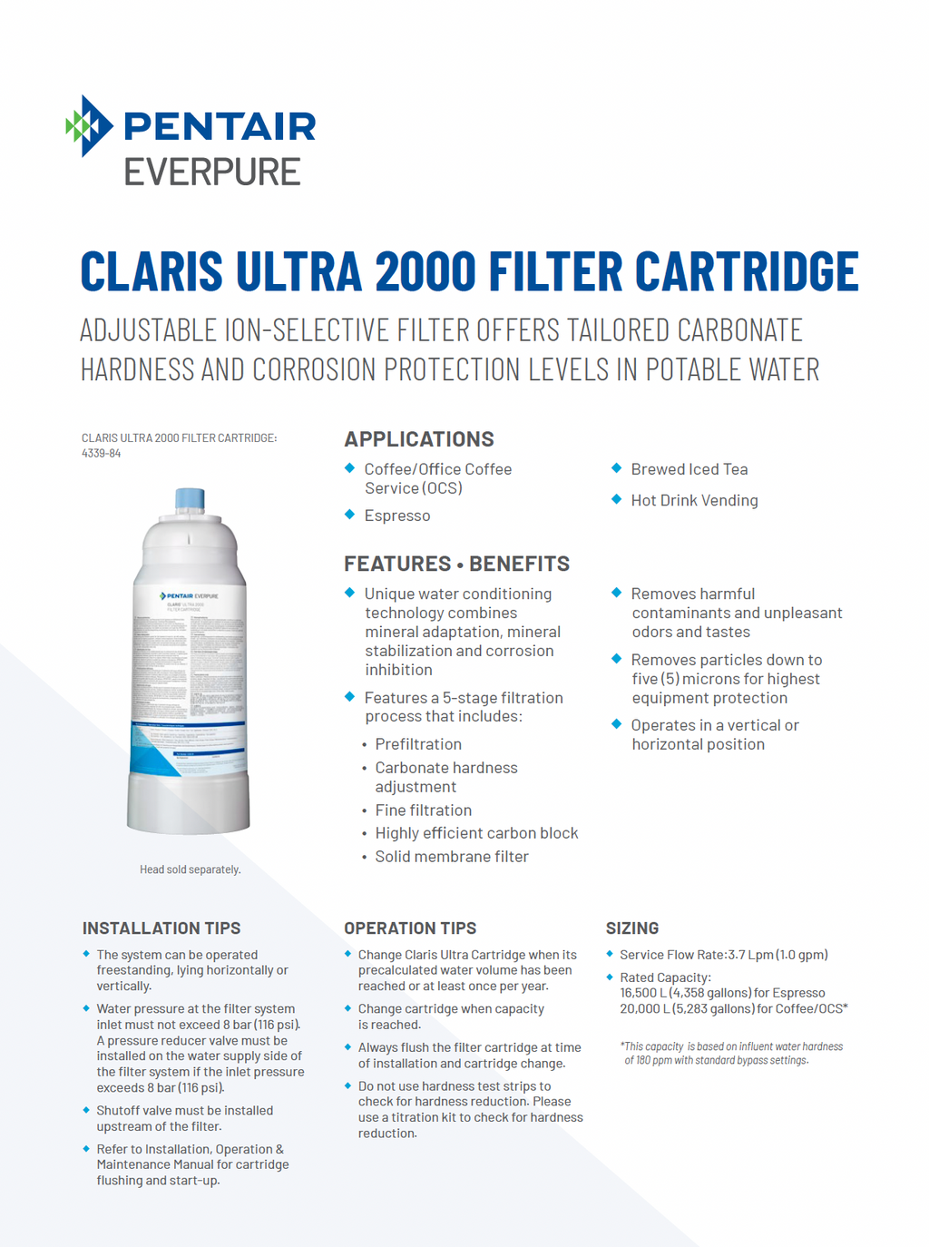Claris Ultra 2000 Replacement Water Filter