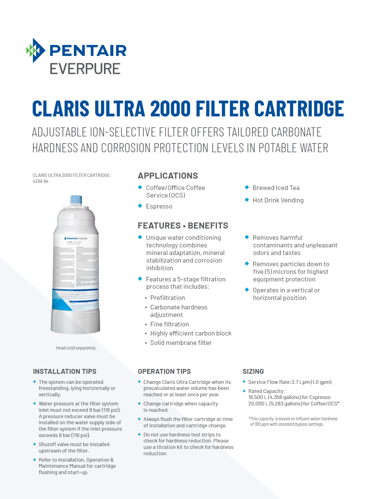 Claris Ultra 2000 Replacement Water Filter
