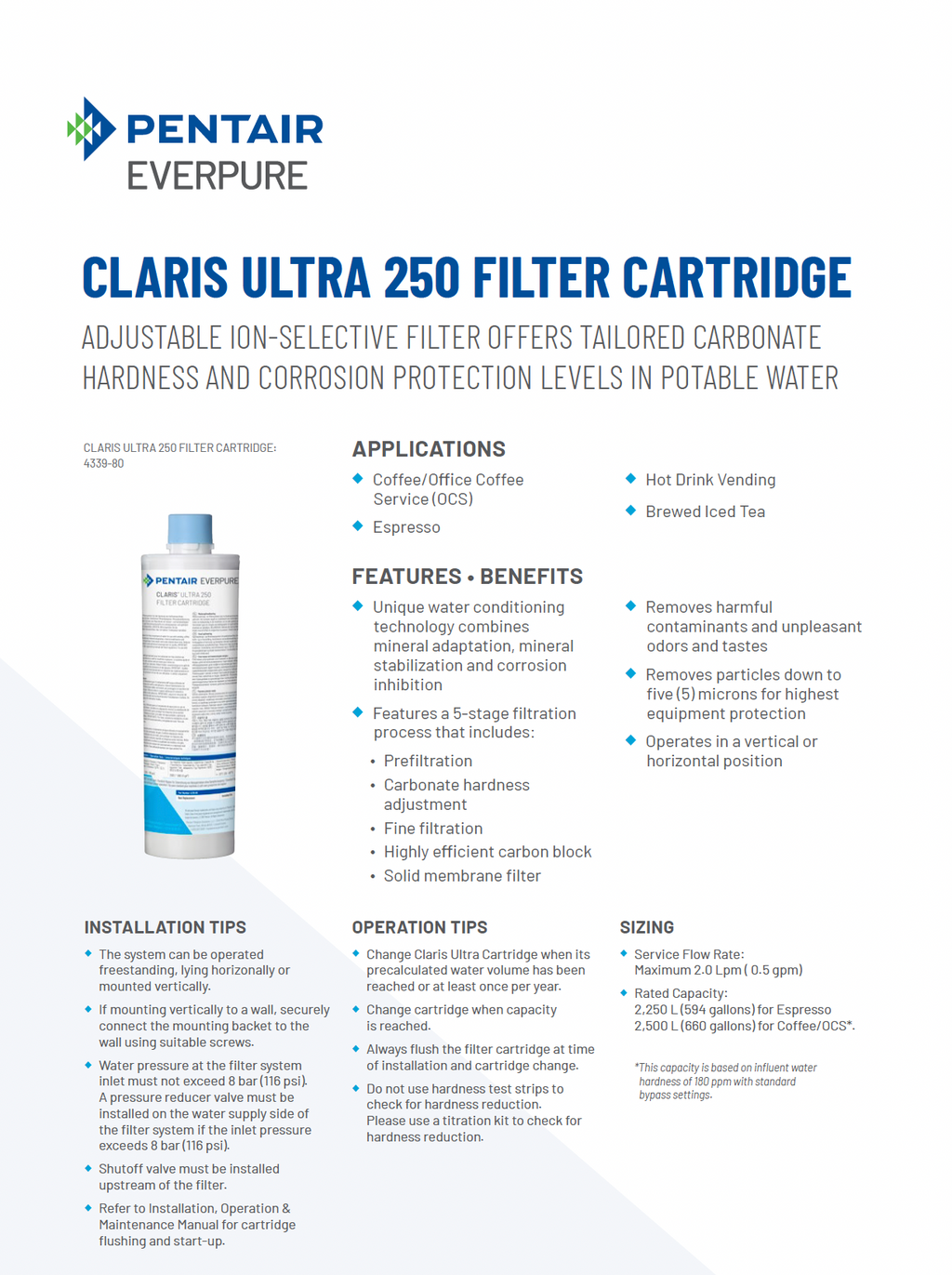 Claris Ultra 250 Replacement Water Filter
