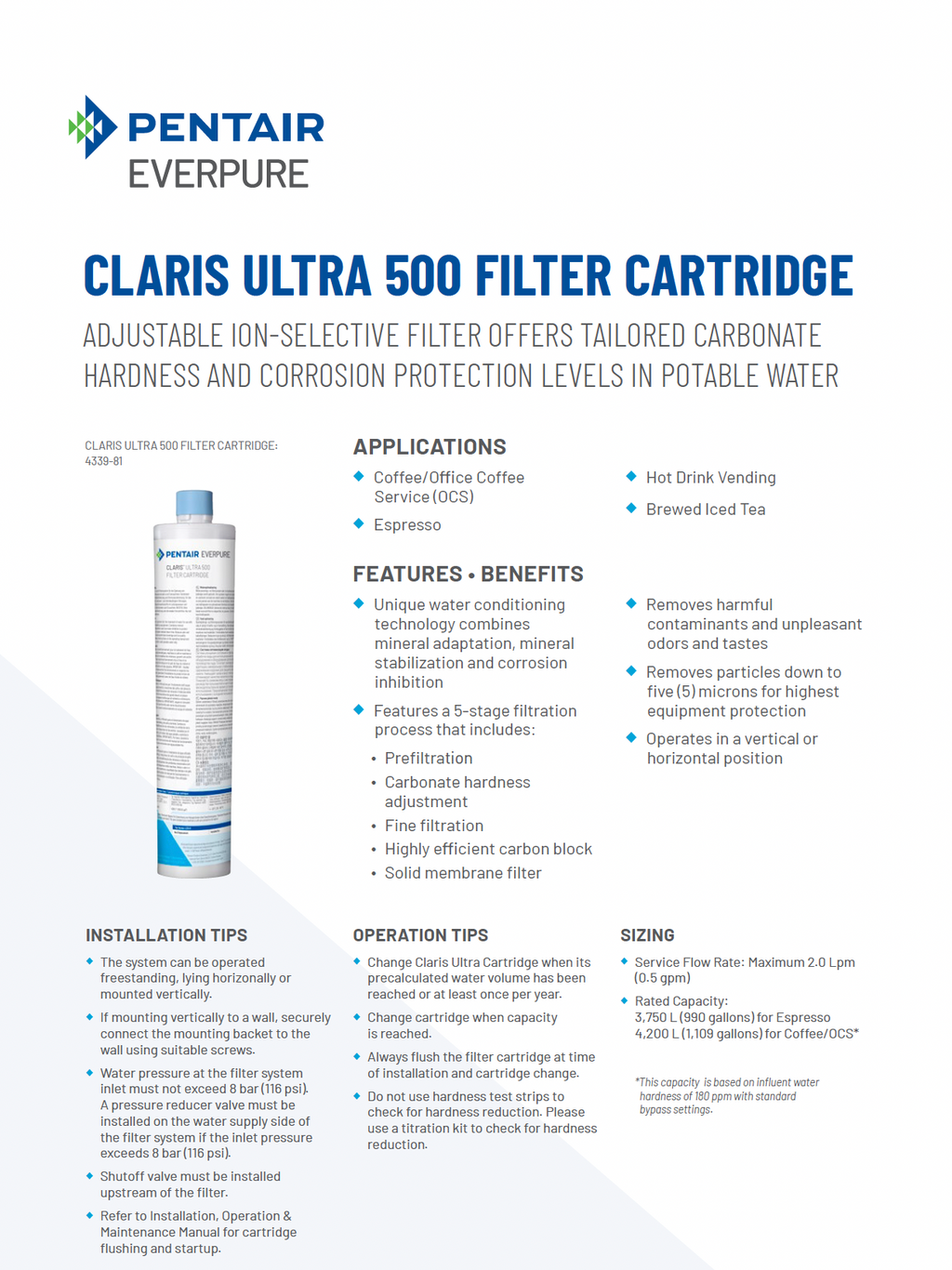 Claris Ultra 500 Replacement Water Filter